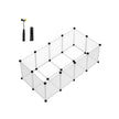 Pet Playpen – Metal – White – Adjustable DIY Enclosure with Floor