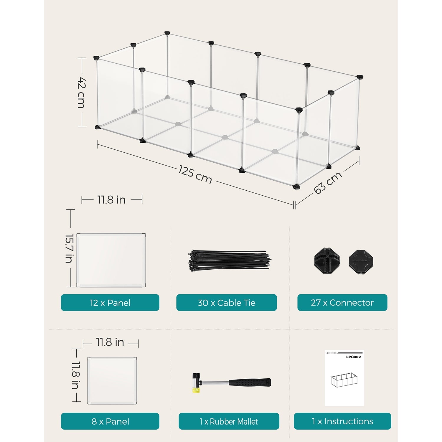 Pet Playpen – Metal – White – Adjustable DIY Enclosure with Floor