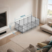 Small Animal Playpen – Plastic – Grey – DIY Design with Floor, 143 x 73 x 46 cm
