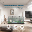 Small Animal Playpen – Plastic – Grey – DIY Design with Floor, 143 x 73 x 46 cm