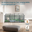 Small Animal Playpen – Plastic – Grey – DIY Design with Floor, 143 x 73 x 46 cm