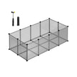 Pet Exercise Playpen – Metal – Grey – 20 Panels with Floor for Small Animals
