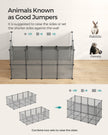 Pet Exercise Playpen – Metal – Grey – 20 Panels with Floor for Small Animals