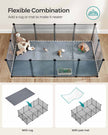 Pet Exercise Playpen – Metal – Grey – 20 Panels with Floor for Small Animals