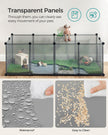 Pet Exercise Playpen – Metal – Grey – 20 Panels with Floor for Small Animals