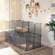 Plastic Modular Pet Playpen – Grey – DIY Design for Small Animals