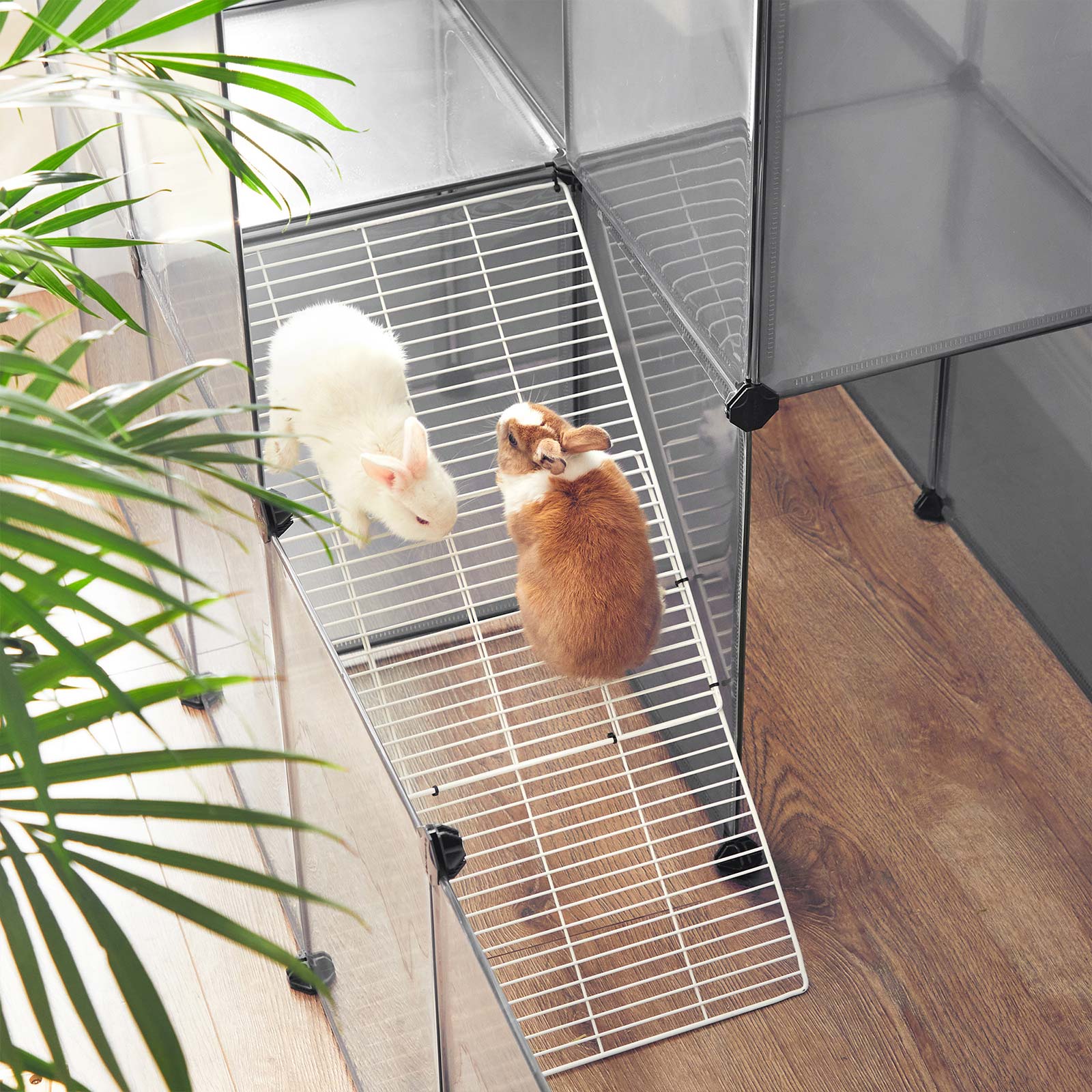 Plastic Modular Pet Playpen – Grey – DIY Design for Small Animals