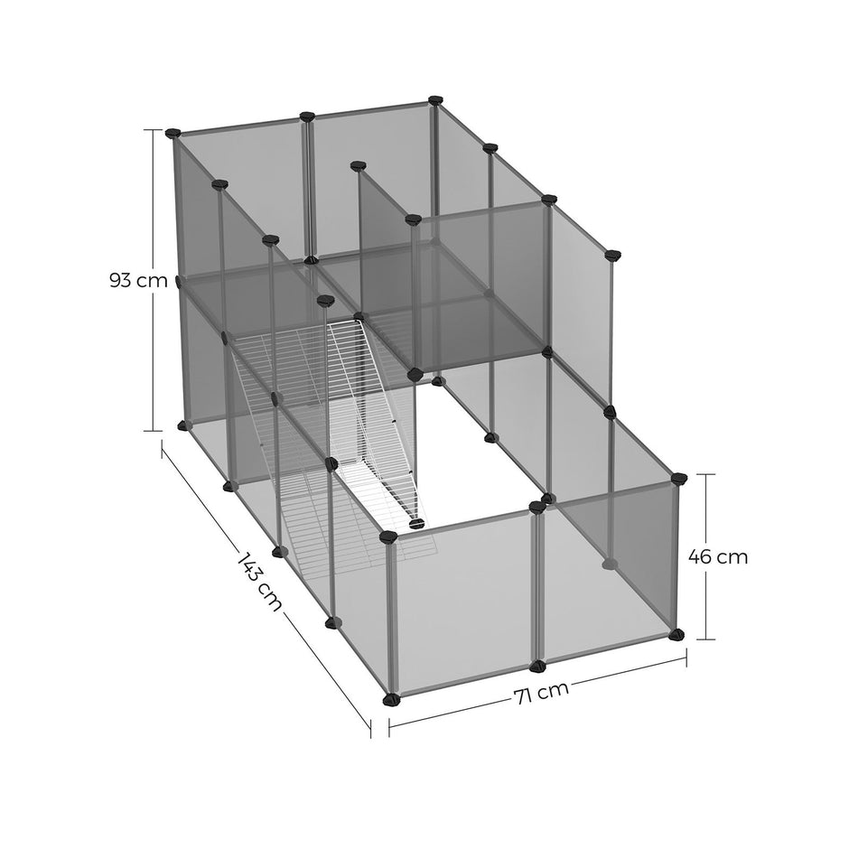 Plastic Modular Pet Playpen – Grey – DIY Design for Small Animals