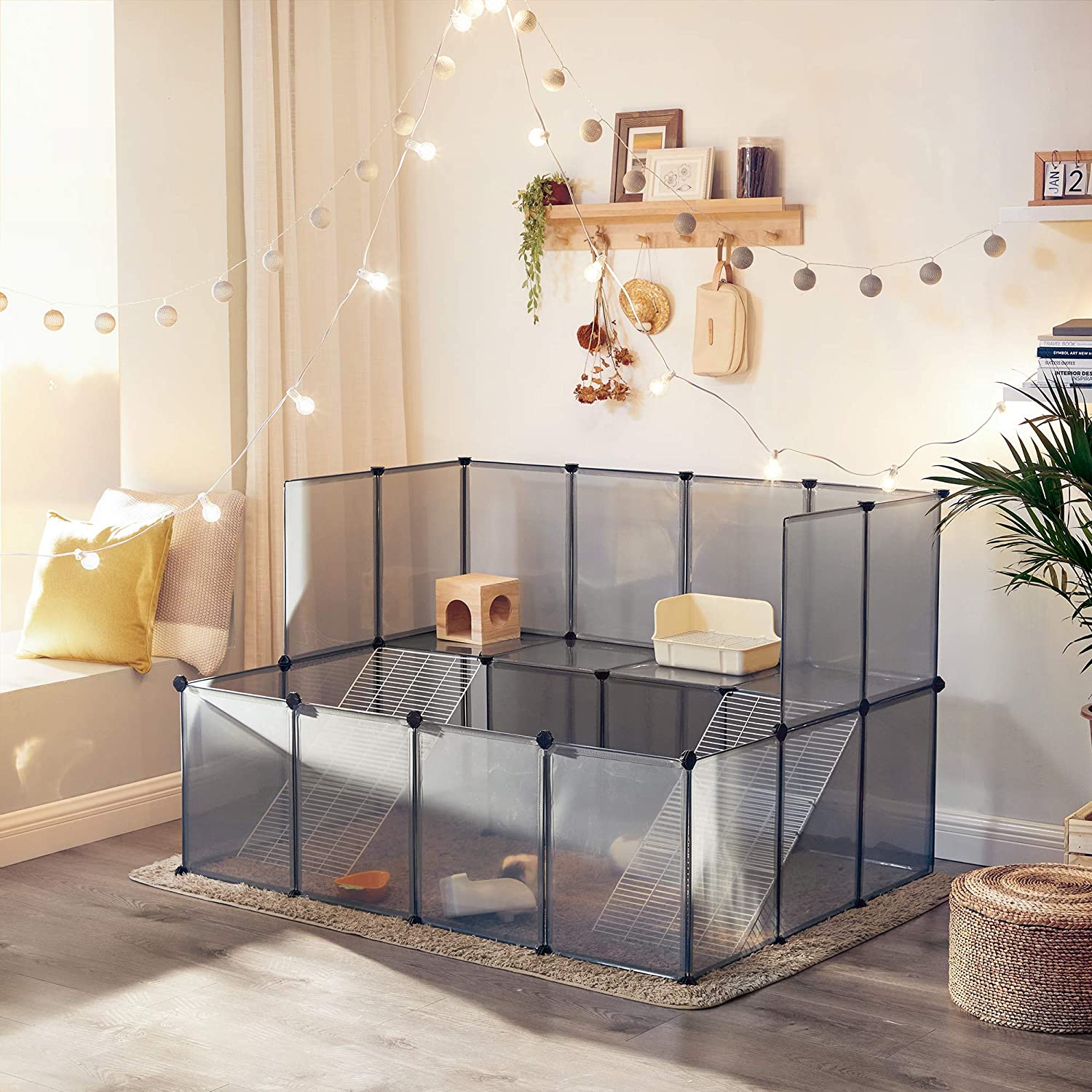 Pet Playpen – Plastic – Grey – Indoor DIY Expandable Design