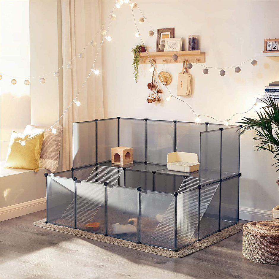 Pet Playpen – Plastic – Grey – Indoor DIY Expandable Design
