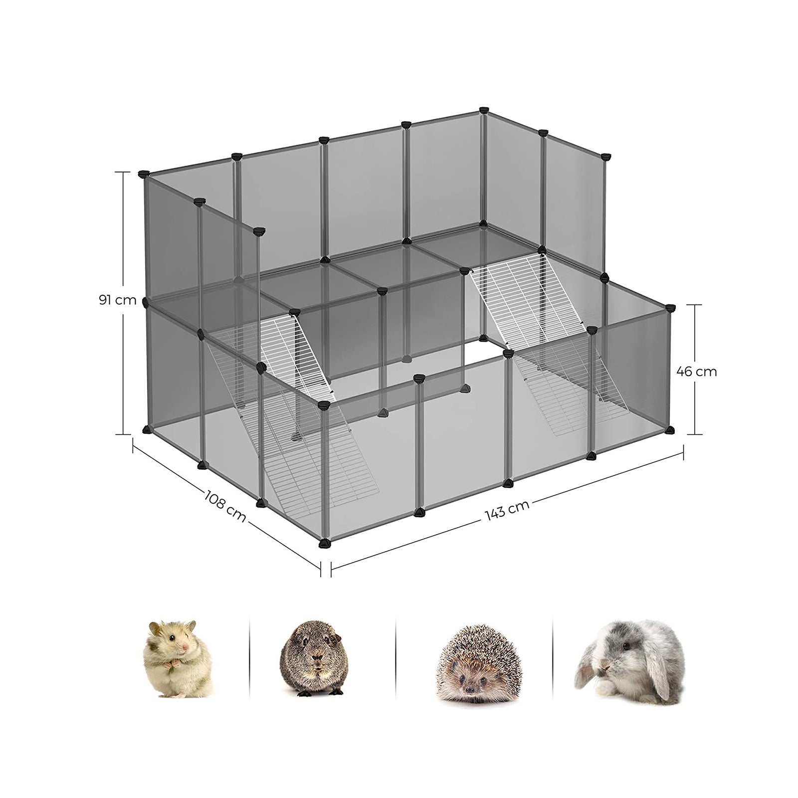 Pet Playpen – Plastic – Grey – Indoor DIY Expandable Design