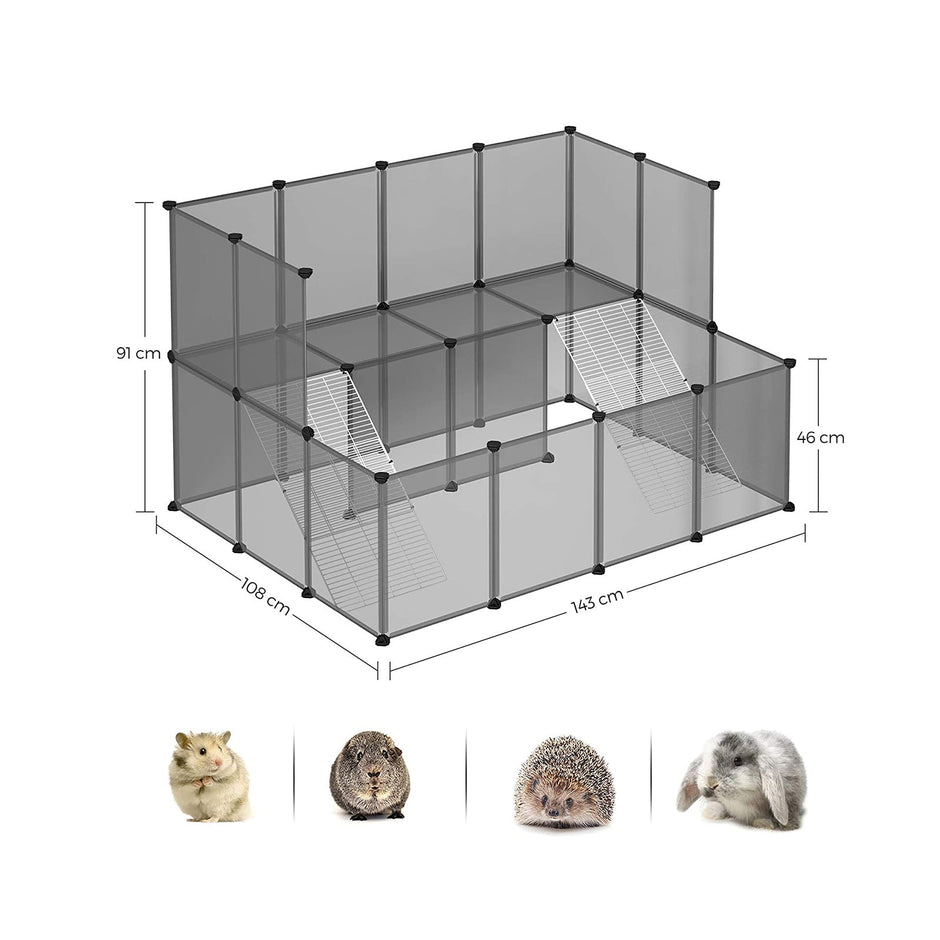 Pet Playpen – Plastic – Grey – Indoor DIY Expandable Design