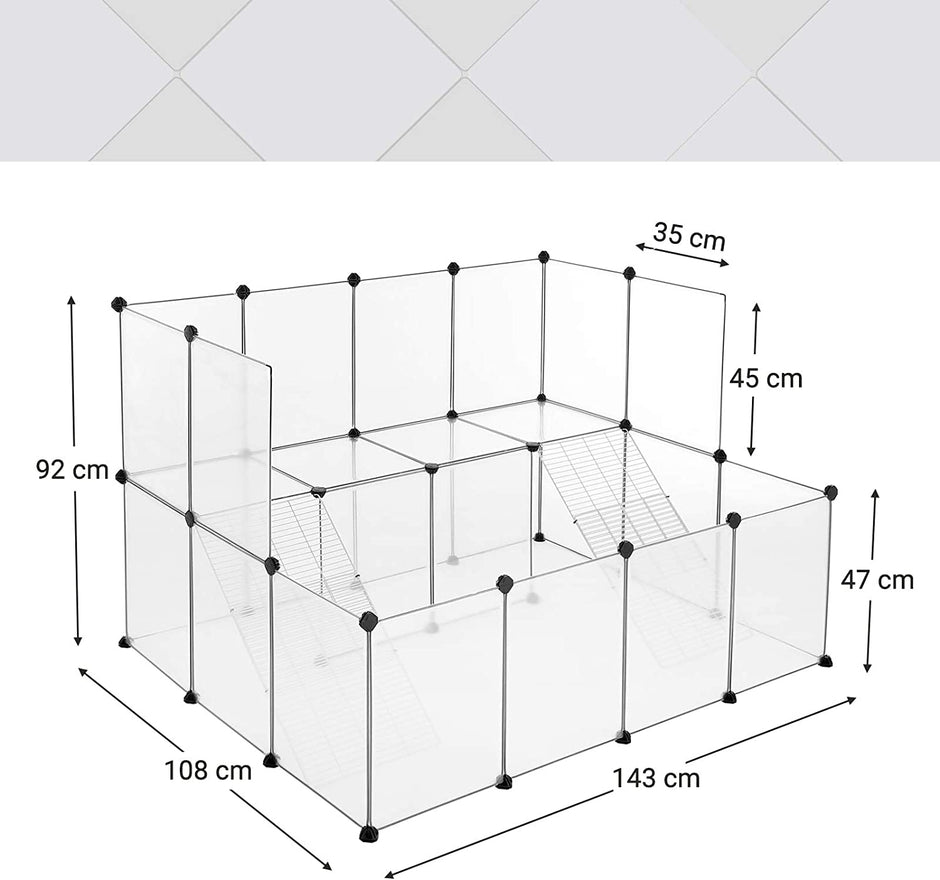 Pet Playpen – Plastic – White – DIY Design for Small Animals