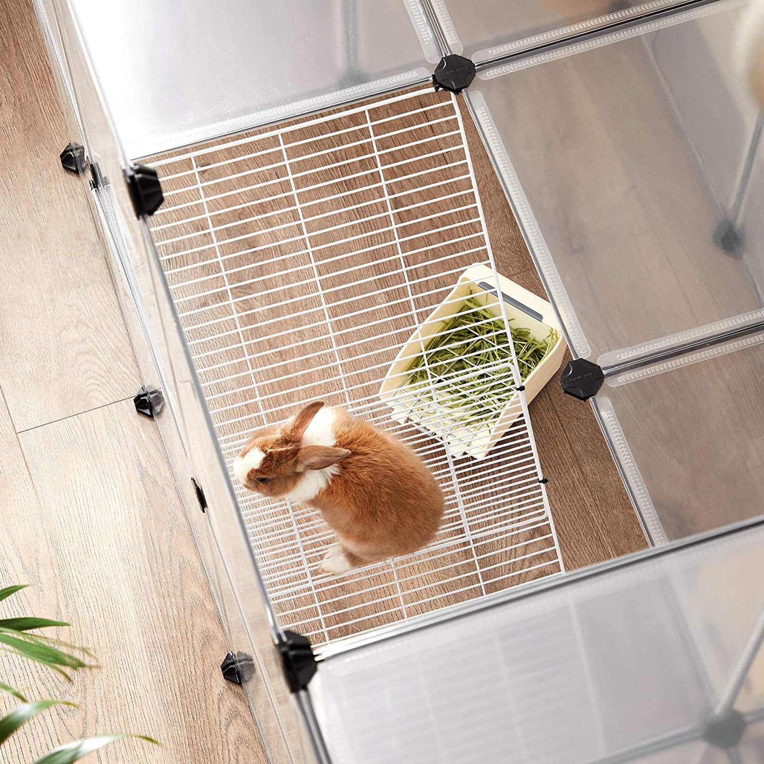 Pet Playpen – Clear Plastic – Grey – DIY Design for Small Animals