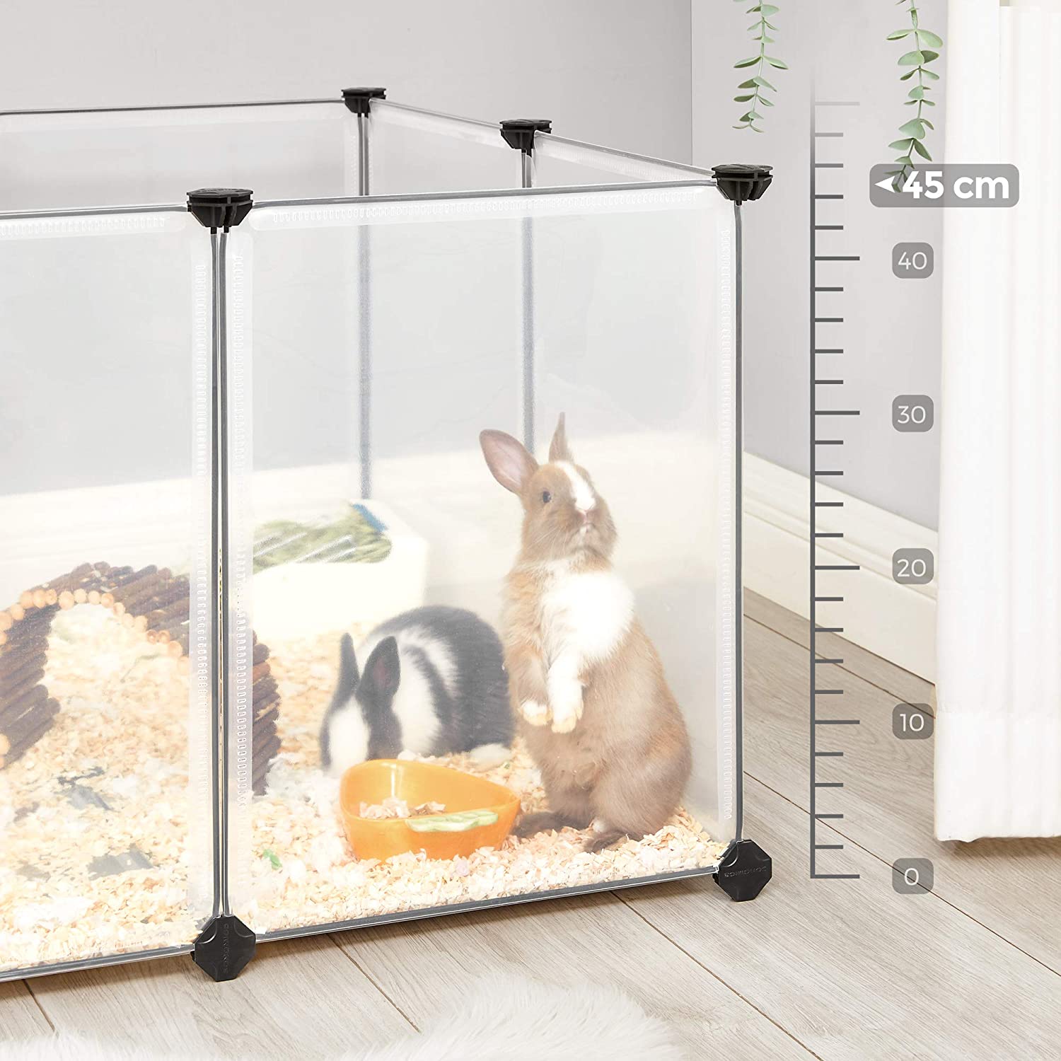 Pet Playpen – Clear Plastic – Grey – DIY Design for Small Animals