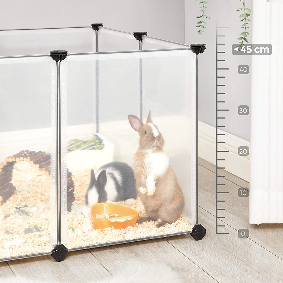Pet Playpen – Clear Plastic – Grey – DIY Design for Small Animals