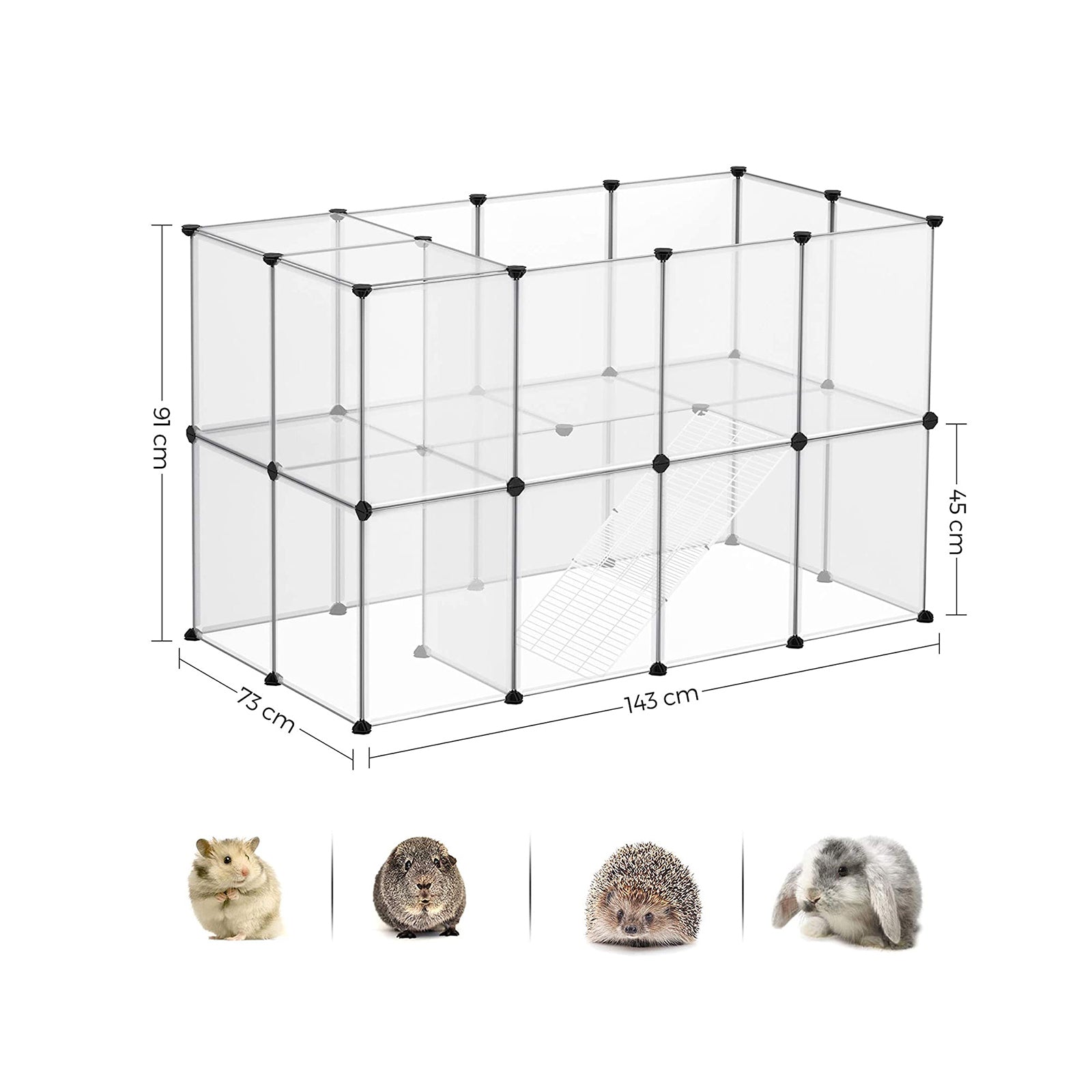 Pet Playpen – Clear Plastic – Grey – DIY Design for Small Animals