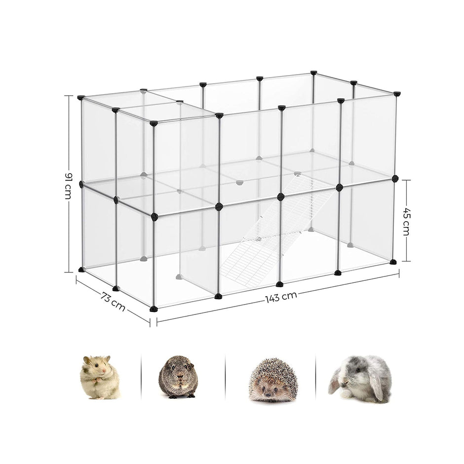 Pet Playpen – Clear Plastic – Grey – DIY Design for Small Animals