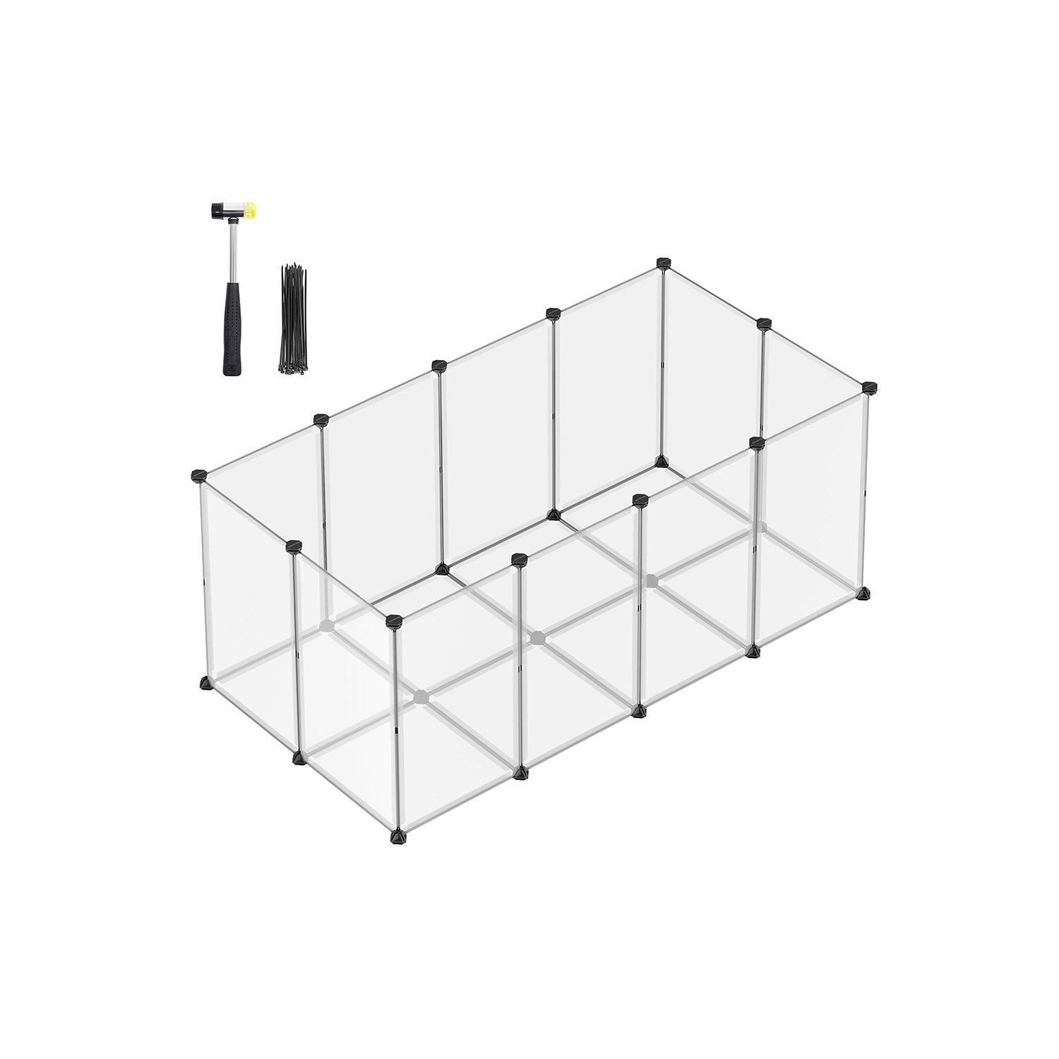 Pet Playpen – Metal – White – Adjustable DIY Enclosure with Floor