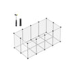 Pet Playpen – Metal – White – Adjustable DIY Enclosure with Floor