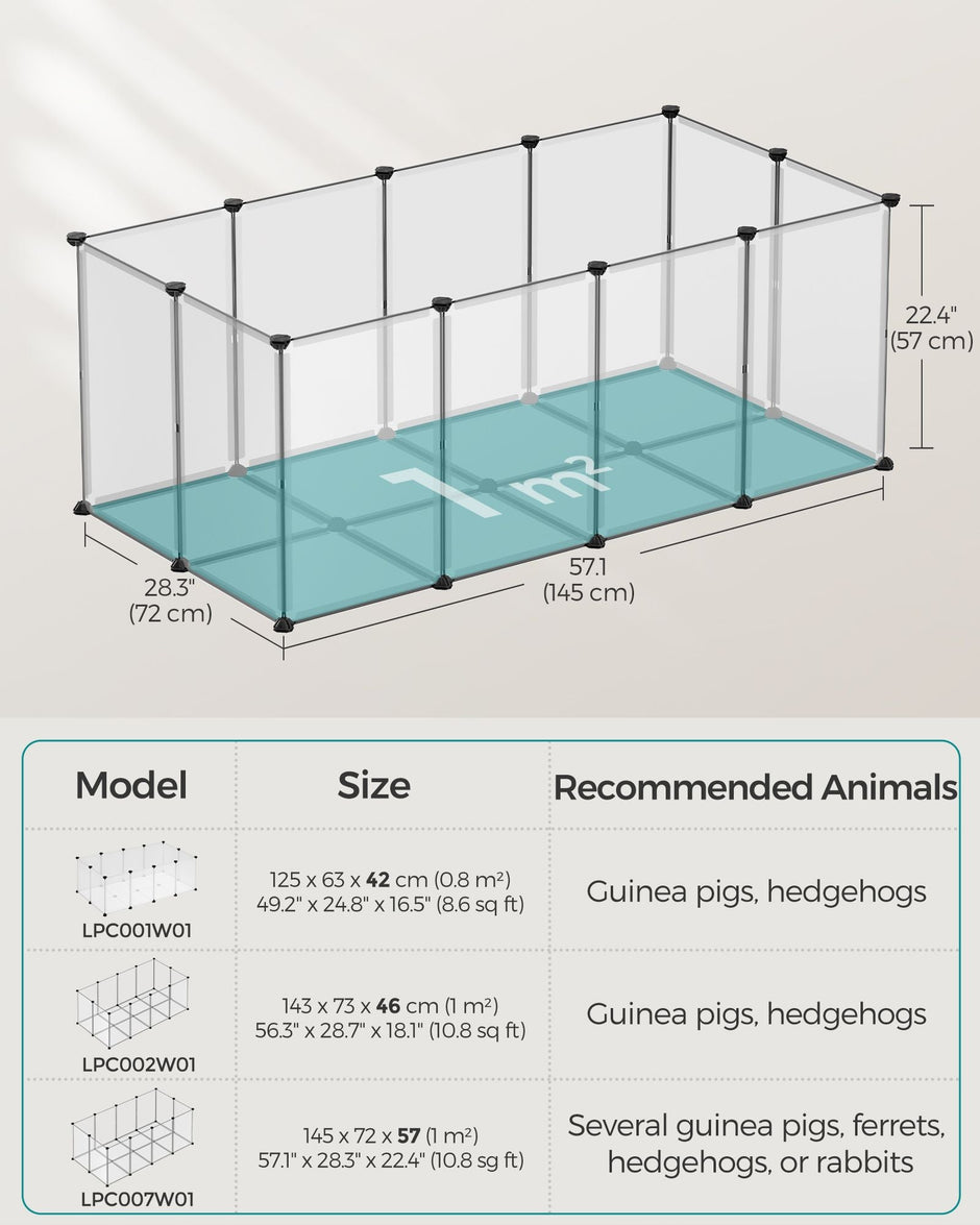 Pet Playpen – Metal – White – Adjustable DIY Enclosure with Floor