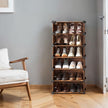 Modular Shoe Storage Shelf – Plastic – Rustic Brown – 10-Tier with Doors