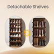 Modular Shoe Storage Shelf – Plastic – Rustic Brown – 10-Tier with Doors
