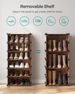 Shoe Rack – Plastic and Metal – Rustic Brown – 10-Slot Modular Storage Unit