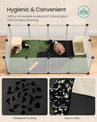 Pet Playpen – Oxford Fabric – White – Removable Floor Mat, Small Animal Enclosure 143 x 73 x 46 cm