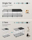 Small Animal Playpen - 144L - PP Plastic, Steel - Semi-Transparent Panels - Breathable Top