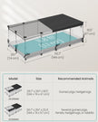 Small Animal Playpen - 144L - PP Plastic, Steel - Semi-Transparent Panels - Breathable Top