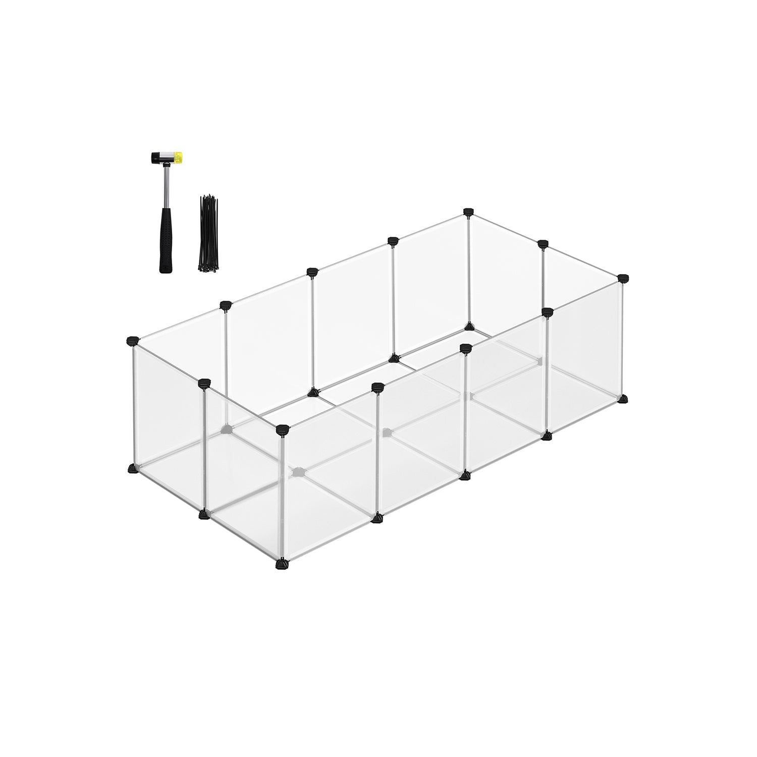 Pet Playpen – Metal – White – DIY Adjustable 20-Panel Enclosure for Small Animals