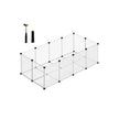 Pet Playpen – Metal – White – DIY Adjustable 20-Panel Enclosure for Small Animals