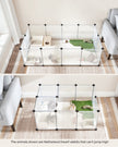 Pet Playpen – Metal – White – DIY Adjustable 20-Panel Enclosure for Small Animals