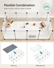 Pet Playpen – Metal – White – DIY Adjustable 20-Panel Enclosure for Small Animals
