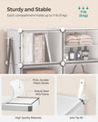 Interlocking Shoe Rack – Plastic – Cloud White – Modular 4-Slot Storage Unit with Doors