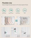 Interlocking Shoe Rack – Plastic – Cloud White – Modular 4-Slot Storage Unit with Doors
