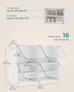Interlocking Shoe Rack – Plastic – Cloud White – Modular 4-Slot Storage Unit with Doors