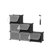 Shoe Rack – Plastic and Steel – Black – Modular 6-Slot Storage with Doors