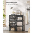 Shoe Rack – Plastic and Steel – Black – Modular 6-Slot Storage with Doors