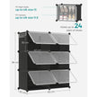 Shoe Rack – Plastic and Steel – Black – Modular 6-Slot Storage with Doors