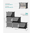 Shoe Rack – Plastic and Steel – Black – Modular 6-Slot Storage with Doors