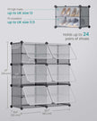 Shoe Rack – Plastic and Steel – Slate Grey – Interlocking 6-Slot Storage Unit with Doors