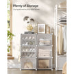 Shoe Rack – Plastic and Steel – White and Black – 6-Slot Modular Design with Doors