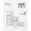 Shoe Rack – Plastic and Steel – White and Black – 6-Slot Modular Design with Doors