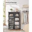 Modular Shoe Storage Cabinet – Plastic and Steel – Black – 8-Slot with Doors