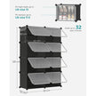 Modular Shoe Storage Cabinet – Plastic and Steel – Black – 8-Slot with Doors