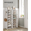 Modular Shoe Storage Cabinet – Plastic and Steel – White – 8-Slot Design with Doors
