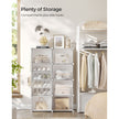Modular Shoe Storage Cabinet – Plastic and Steel – White – 8-Slot Design with Doors