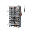 Modular Shoe Rack – Steel and Plastic – Slate Grey – 10-Slot Design with Doors